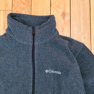 Columbia Fleece Jacket Womens Medium Full Zip Gray Outdoor Hiking Lightweight
